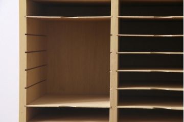 レトロ家具　昭和レトロ　大容量　棚板が全て取り外せる使い勝手抜群の書類収納棚(カルテケース、レターラック、書類ケース、カルテ棚)(R-034294)