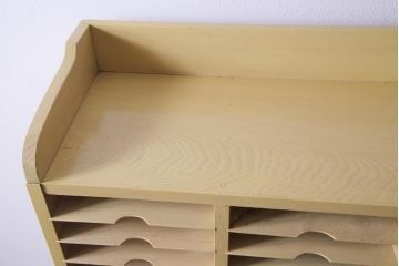 レトロ家具　昭和レトロ　大容量　棚板が全て取り外せる使い勝手抜群の書類収納棚(カルテケース、レターラック、書類ケース、カルテ棚)(R-034294)