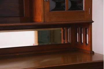 アンティーク家具　フランスアンティーク　マホガニー　大振り　品格と高級感が漂うキッチンボード(キャビネット、食器棚、収納棚)