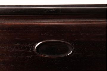 アンティーク雑貨　大正期　指物家具　漆塗りが高級感を引き立てる紫檀材の角火鉢(木製火鉢、手あぶり、箱火鉢)
