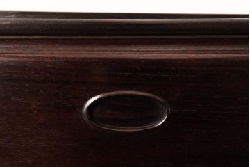 アンティーク雑貨　大正期　指物家具　漆塗りが高級感を引き立てる紫檀材の角火鉢(木製火鉢、手あぶり、箱火鉢)