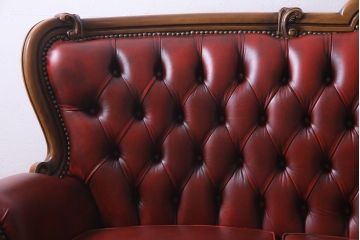 中古　イタリア　Orsi Angelo社　本革　抜群の存在感を放つエレガントな3人掛けソファ