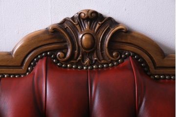 中古　イタリア　Orsi Angelo社　本革　抜群の存在感を放つエレガントな3人掛けソファ