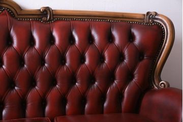 中古　イタリア　Orsi Angelo社　本革　抜群の存在感を放つエレガントな3人掛けソファ