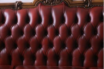 中古　イタリア　Orsi Angelo社　本革　抜群の存在感を放つエレガントな3人掛けソファ