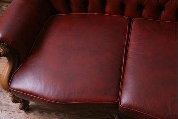 中古　イタリア　Orsi Angelo社　本革　抜群の存在感を放つエレガントな3人掛けソファ