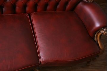 中古　イタリア　Orsi Angelo社　本革　抜群の存在感を放つエレガントな3人掛けソファ