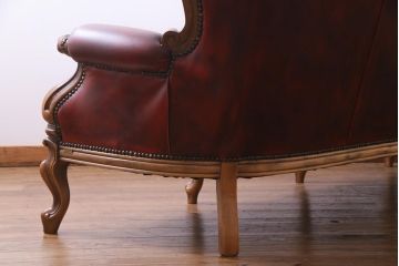 中古　イタリア　Orsi Angelo社　本革　抜群の存在感を放つエレガントな3人掛けソファ