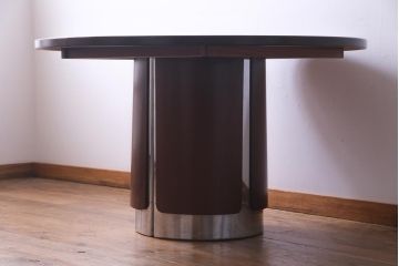 ヴィンテージ家具　イギリスビンテージ　チーク材　激レア　落ち着いた色味がシックなエクステンションテーブル(拡張式テーブル、ラウンドテーブル)