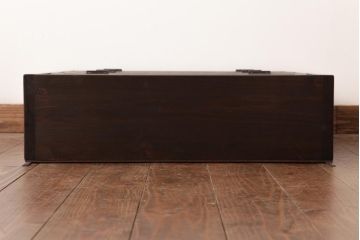 ラフジュ工房オリジナル　渋みのある風合いが魅力的なパタパタ扉の壁掛け収納棚(ウォールシェルフ、戸棚)(R-034315)(2)