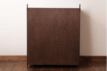 ラフジュ工房オリジナル　渋みのある風合いが魅力的なパタパタ扉の壁掛け収納棚(ウォールシェルフ、戸棚)(R-034315)(2)