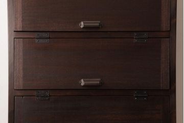ラフジュ工房オリジナル　渋みのある風合いが魅力的なパタパタ扉の壁掛け収納棚(ウォールシェルフ、戸棚)(R-034315)(2)