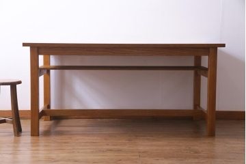 ビンテージ　リメイク家具　天板オーク材　木のぬくもりが感じられるようなダイニングテーブル(4人掛け、6人掛け)