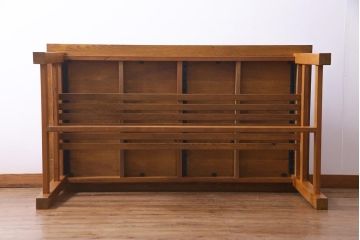 ビンテージ　リメイク家具　天板オーク材　木のぬくもりが感じられるようなダイニングテーブル(4人掛け、6人掛け)