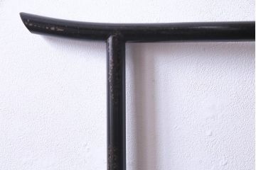 アンティーク雑貨　和製アンティーク　竹図柄　和の風情あふれる二つ折り衣桁(ハンガーラック、着物掛け)