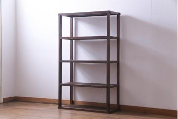 アンティーク家具　大正昭和初期　ヒノキ・杉材　味のあるシンプルなオープンラック(飾り棚、陳列棚)