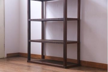 アンティーク家具　大正昭和初期　ヒノキ・杉材　味のあるシンプルなオープンラック(飾り棚、陳列棚)