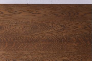 リメイク家具　天板オーク材　素朴な佇まいが魅力の引き出し付き作業テーブル(ダイニングテーブル、作業台)