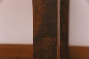 リメイク家具　天板オーク材　素朴な佇まいが魅力の引き出し付き作業テーブル(ダイニングテーブル、作業台)