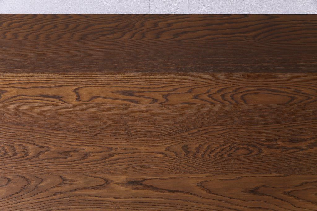 リメイク家具　天板オーク材　素朴な佇まいが魅力の引き出し付き作業テーブル(ダイニングテーブル、作業台)(1)