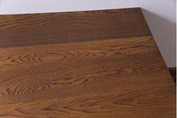 リメイク家具　天板オーク材　素朴な佇まいが魅力の引き出し付き作業テーブル(ダイニングテーブル、作業台)(1)
