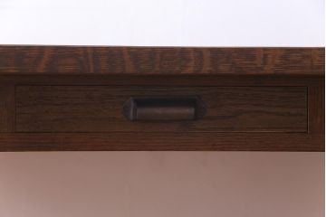 リメイク家具　天板オーク材　素朴な佇まいが魅力の引き出し付き作業テーブル(ダイニングテーブル、作業台)(1)