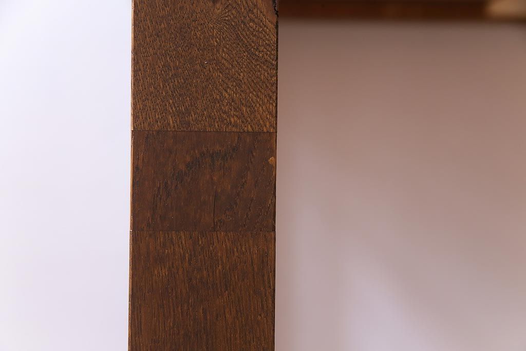 リメイク家具　天板オーク材　素朴な佇まいが魅力の引き出し付き作業テーブル(ダイニングテーブル、作業台)(1)