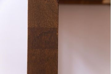 リメイク家具　天板オーク材　素朴な佇まいが魅力の引き出し付き作業テーブル(ダイニングテーブル、作業台)(1)