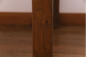 リメイク家具　天板オーク材　素朴な佇まいが魅力の引き出し付き作業テーブル(ダイニングテーブル、作業台)(1)