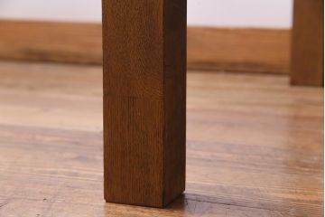 リメイク家具　天板オーク材　素朴な佇まいが魅力の引き出し付き作業テーブル(ダイニングテーブル、作業台)(1)