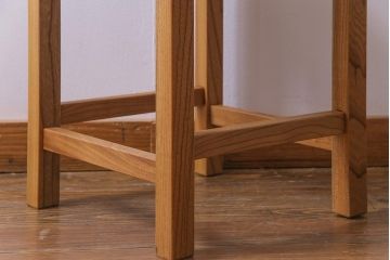 ラフジュ工房オリジナル　総ケヤキ材　展示品　デスク&チェアセット(作業台、学習机、平机、椅子)