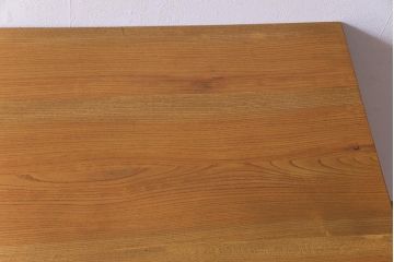 ラフジュ工房オリジナル　総ケヤキ材　展示品　デスク&チェアセット(作業台、学習机、平机、椅子)
