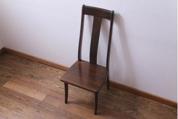 中古　民芸家具　ベルベットのクッションが上品な印象与えるチェア(椅子、ダイニングチェア)