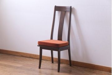 中古　民芸家具　ベルベットのクッションが上品な印象与えるチェア(椅子、ダイニングチェア)