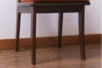 中古　民芸家具　ベルベットのクッションが上品な印象与えるチェア(椅子、ダイニングチェア)