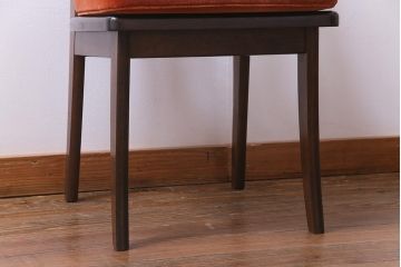 中古　民芸家具　ベルベットのクッションが上品な印象与えるチェア(椅子、ダイニングチェア)(1)