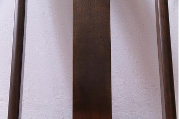 中古　民芸家具　ベルベットのクッションが上品な印象与えるチェア(椅子、ダイニングチェア)(1)