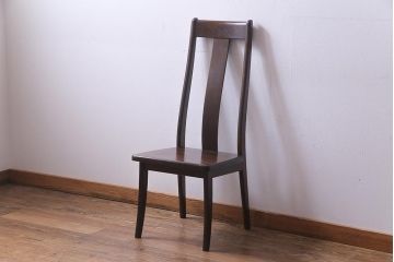 中古　民芸家具　ベルベットのクッションが上品な印象与えるチェア(椅子、ダイニングチェア)(1)