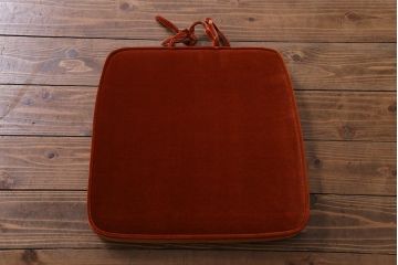 中古　民芸家具　ベルベットのクッションが上品な印象与えるチェア(椅子、ダイニングチェア)(1)