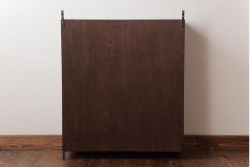 ラフジュ工房オリジナル　古い木の味わいが楽しめるパタパタ扉の壁掛け収納棚(ウォールシェルフ、戸棚)(R-034336)(3)