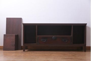 ラフジュ工房オリジナル　引き出しリメイク　重厚な和の雰囲気が楽しめるテレビボード(ローボード、収納棚)