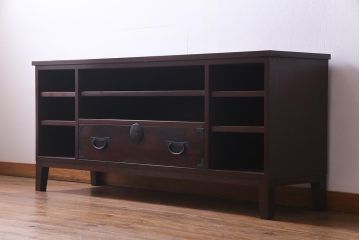 ラフジュ工房オリジナル　引き出しリメイク　重厚な和の雰囲気が楽しめるテレビボード(ローボード、収納棚)