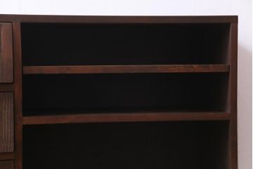 ラフジュ工房オリジナル　リメイク家具　明治期の松材が味わい深いパタパタ扉のリビングボード(下駄箱、収納棚、サイドボード)(1)