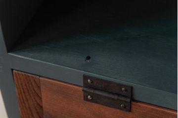 ラフジュ工房オリジナル　ペイント　コントラストがおしゃれなパタパタ扉の壁掛け収納棚(ウォールシェルフ、戸棚)(R-034346)(1)