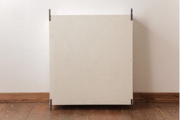 ラフジュ工房オリジナル　ペイント　コントラストがおしゃれなパタパタ扉の壁掛け収納棚(ウォールシェルフ、戸棚)(R-034347)(2)