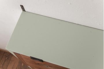 ラフジュ工房オリジナル　ペイント　コントラストがおしゃれなパタパタ扉の壁掛け収納棚(ウォールシェルフ、戸棚)(R-034348)(3)