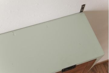 ラフジュ工房オリジナル　ペイント　コントラストがおしゃれなパタパタ扉の壁掛け収納棚(ウォールシェルフ、戸棚)(R-034348)(3)