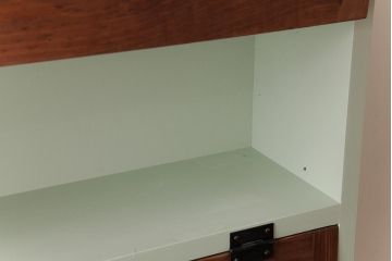 ラフジュ工房オリジナル　ペイント　コントラストがおしゃれなパタパタ扉の壁掛け収納棚(ウォールシェルフ、戸棚)(R-034348)(3)