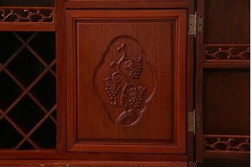 ビンテージ　カリン材　天板拡張式　ワインセラー&カウンターキャビネット(収納、バーキャビネット、サイドボード、花梨材)(定価約70万円)