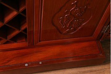 ビンテージ　カリン材　天板拡張式　ワインセラー&カウンターキャビネット(収納、バーキャビネット、サイドボード、花梨材)(定価約70万円)